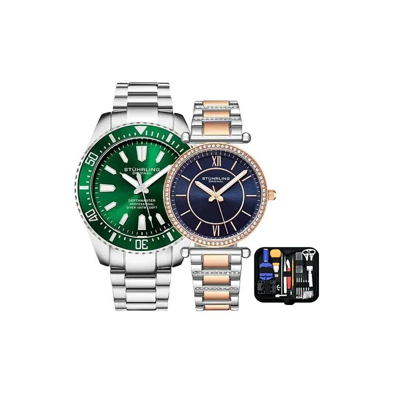 STUHRLING Кварцевый Movement Унисекс Diver Collection Часы 42mm*14mm*42mm Зеленый