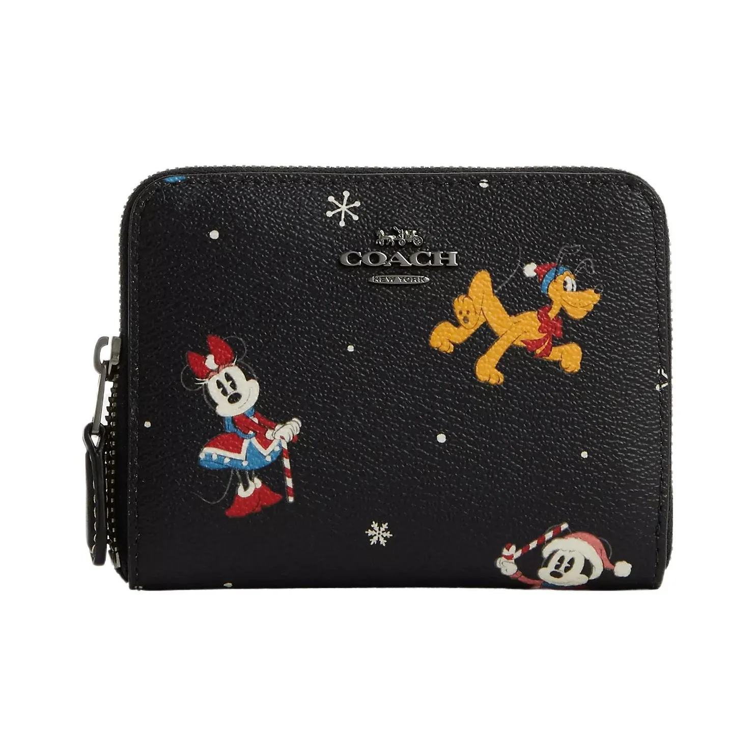 COACH Disney Zip Around Wallet Disney Canvas With Leather Wallet Trumpets Women's Black