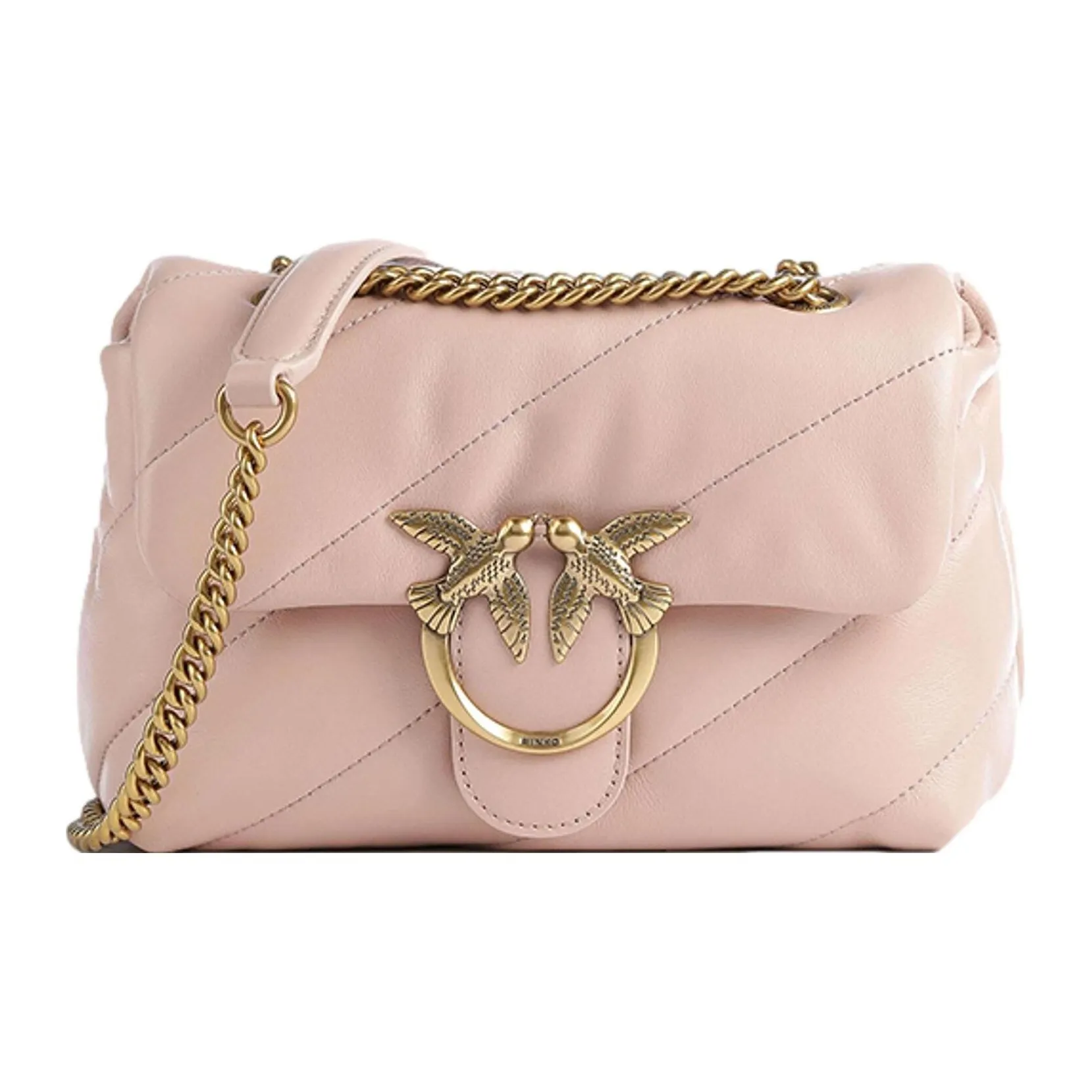 PINKO Sheepskin Messenger Bag Robin Bag Crossbody Bag Shoulder Bag Women's Pink