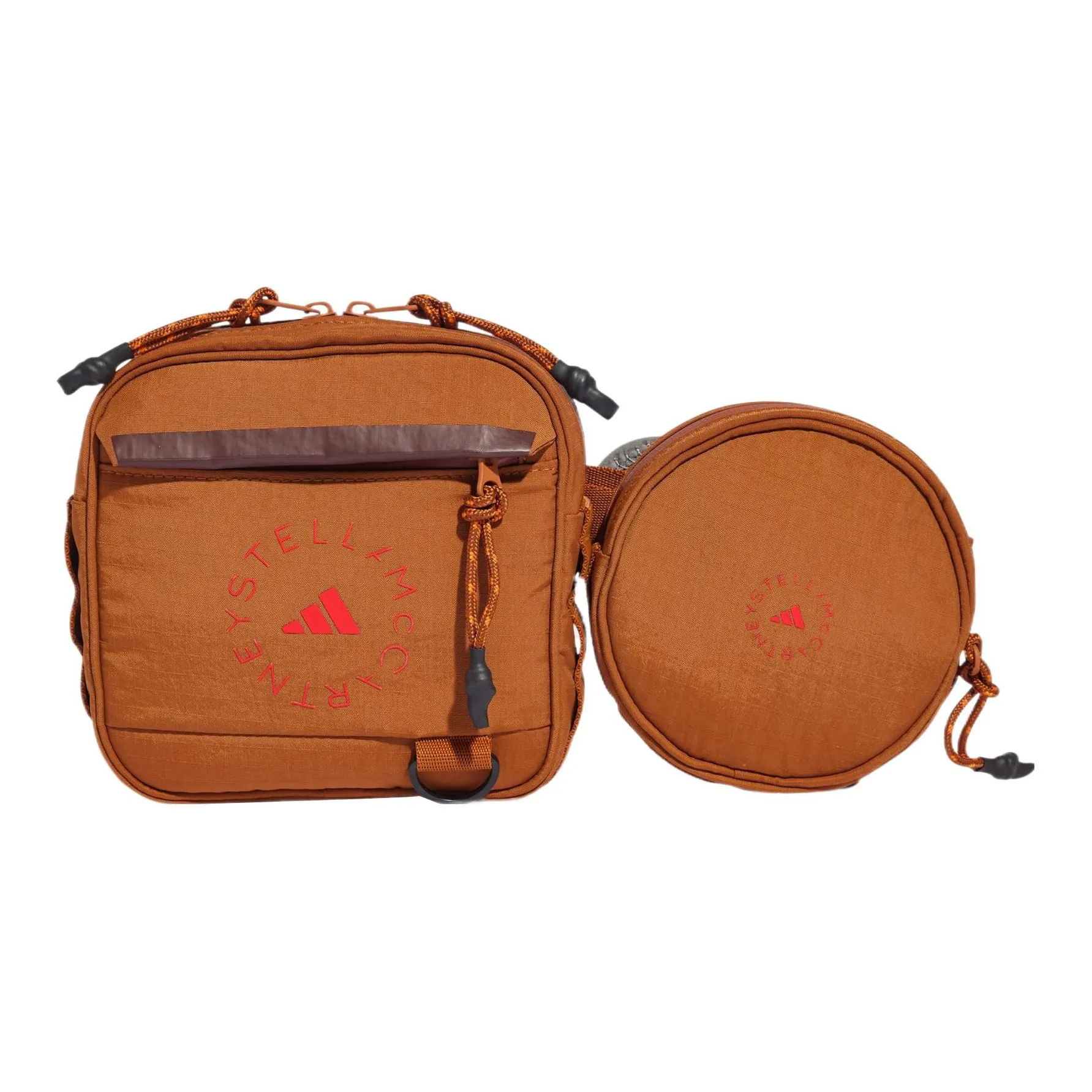 Adidas X Stella McCartney Co titled Series Fanny Packs Dark Caramel & Active Red & Bitter Chocolate