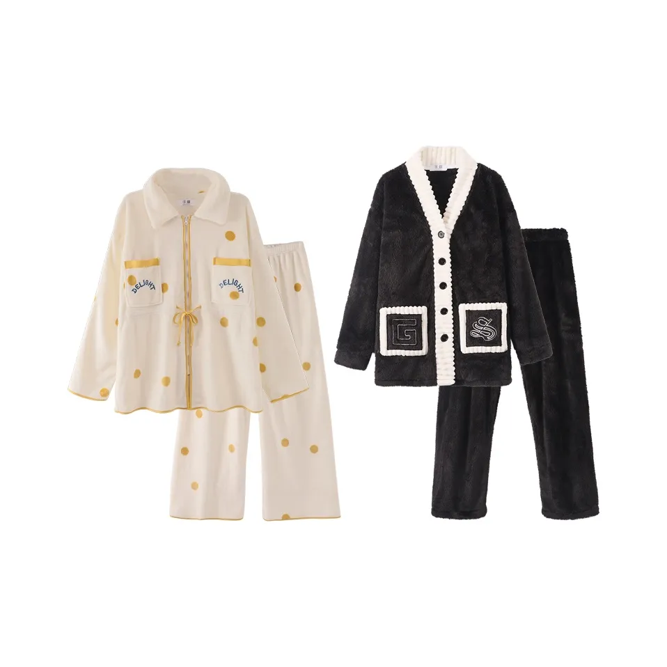 Chun Xi Пижамный комплект Унисекс Золото Премиум Черный