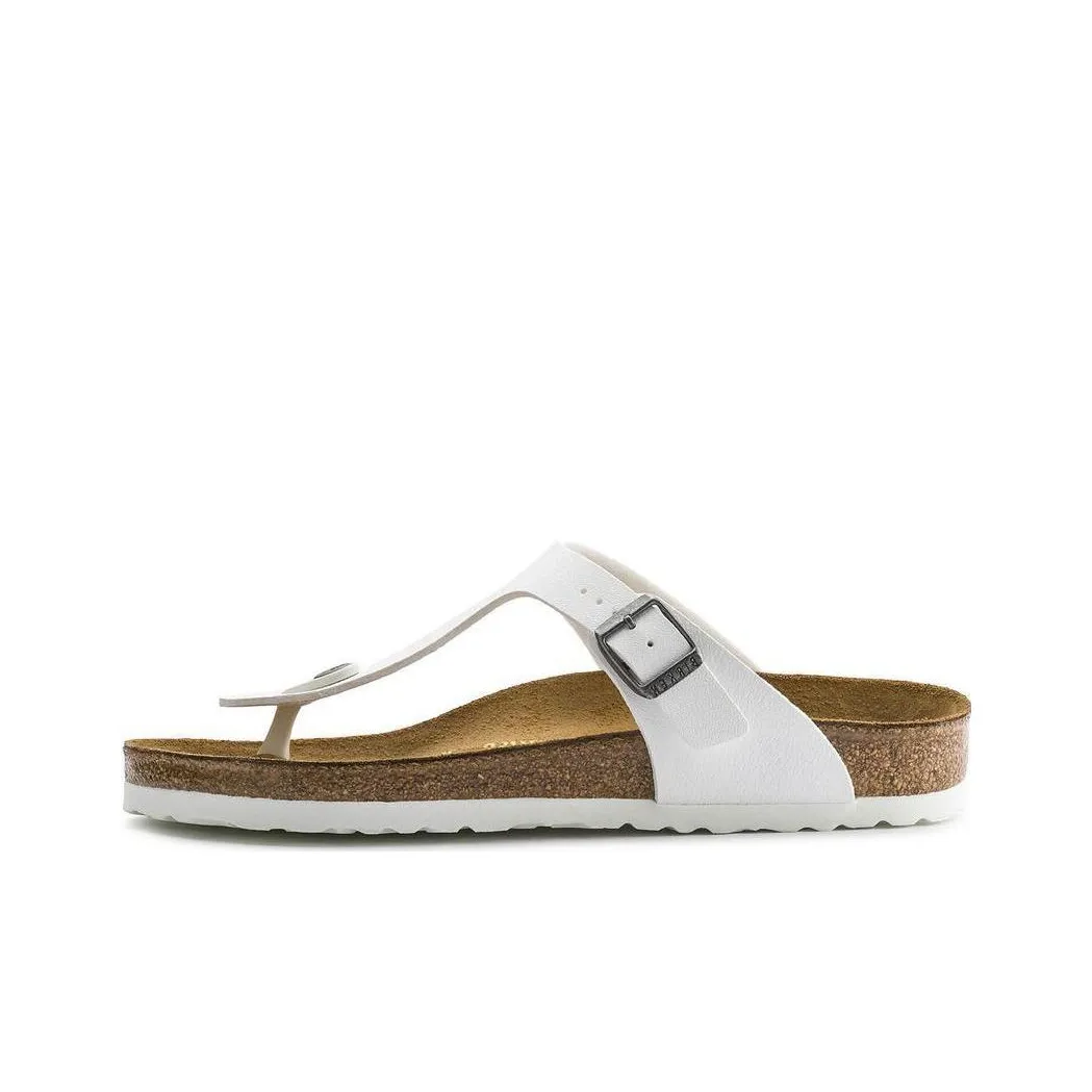 Birkenstock Gizeh Cork Sole Flip Flops Unisex White