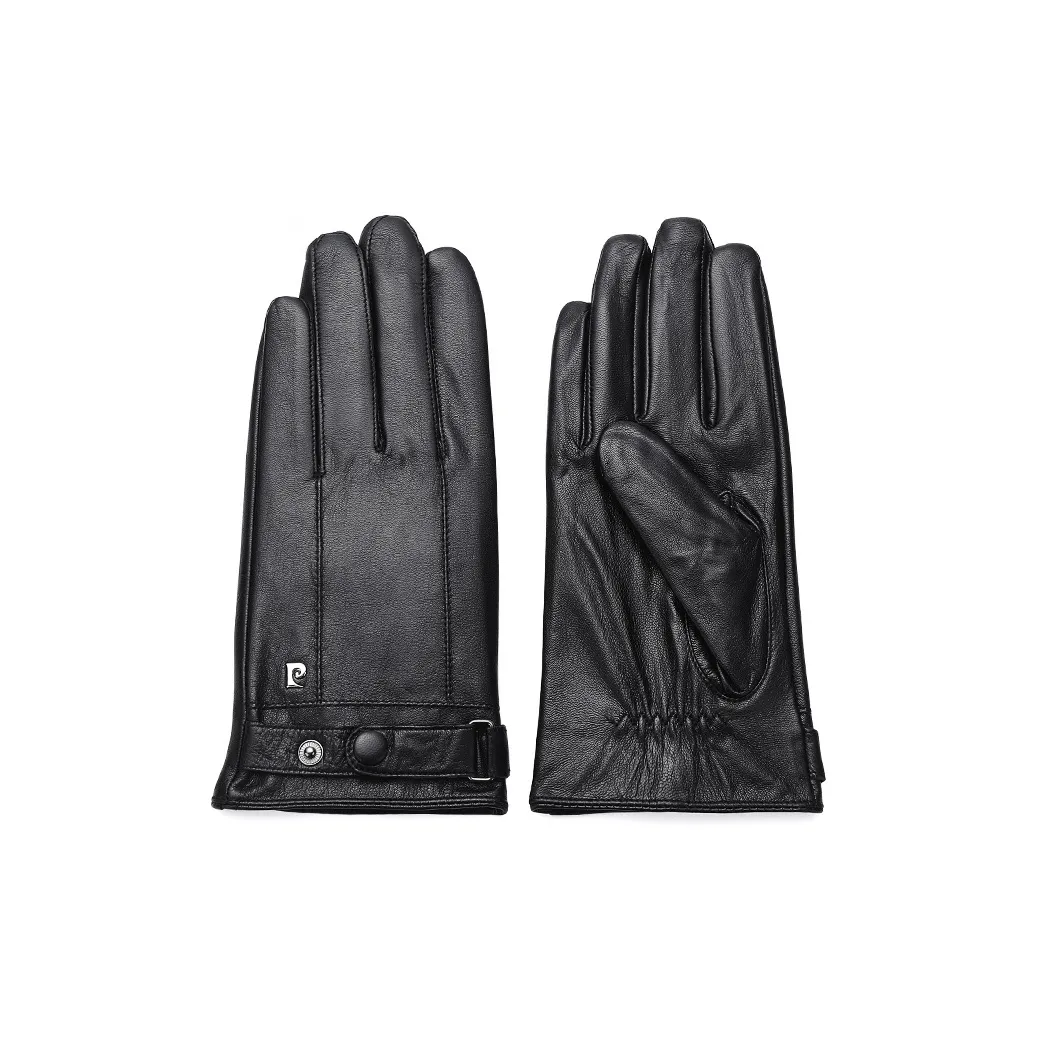 PIERRE CARDIN Goatskin Genuine Leather Glove Men's Black
