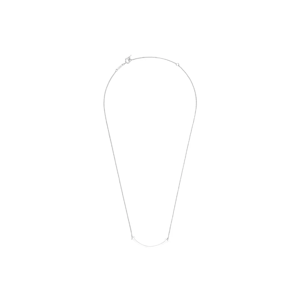 TIFFANY & CO. T Series 18K White Gold Necklaces Unisex White Gold