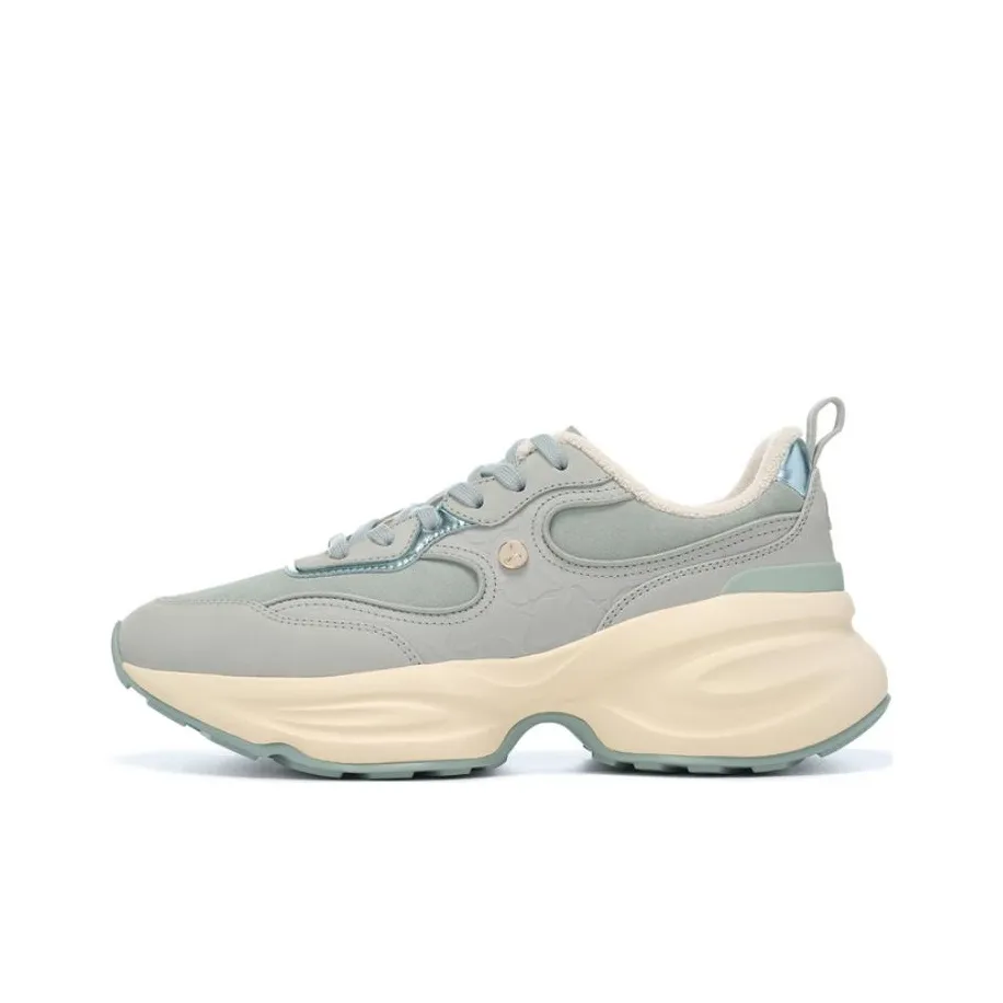 LI NING 1990 Liuyun Амортизация Устойчивость к истиранию и Эластичные свойства Низкий Топ Беговые кроссовки Женские Светло-зеленый