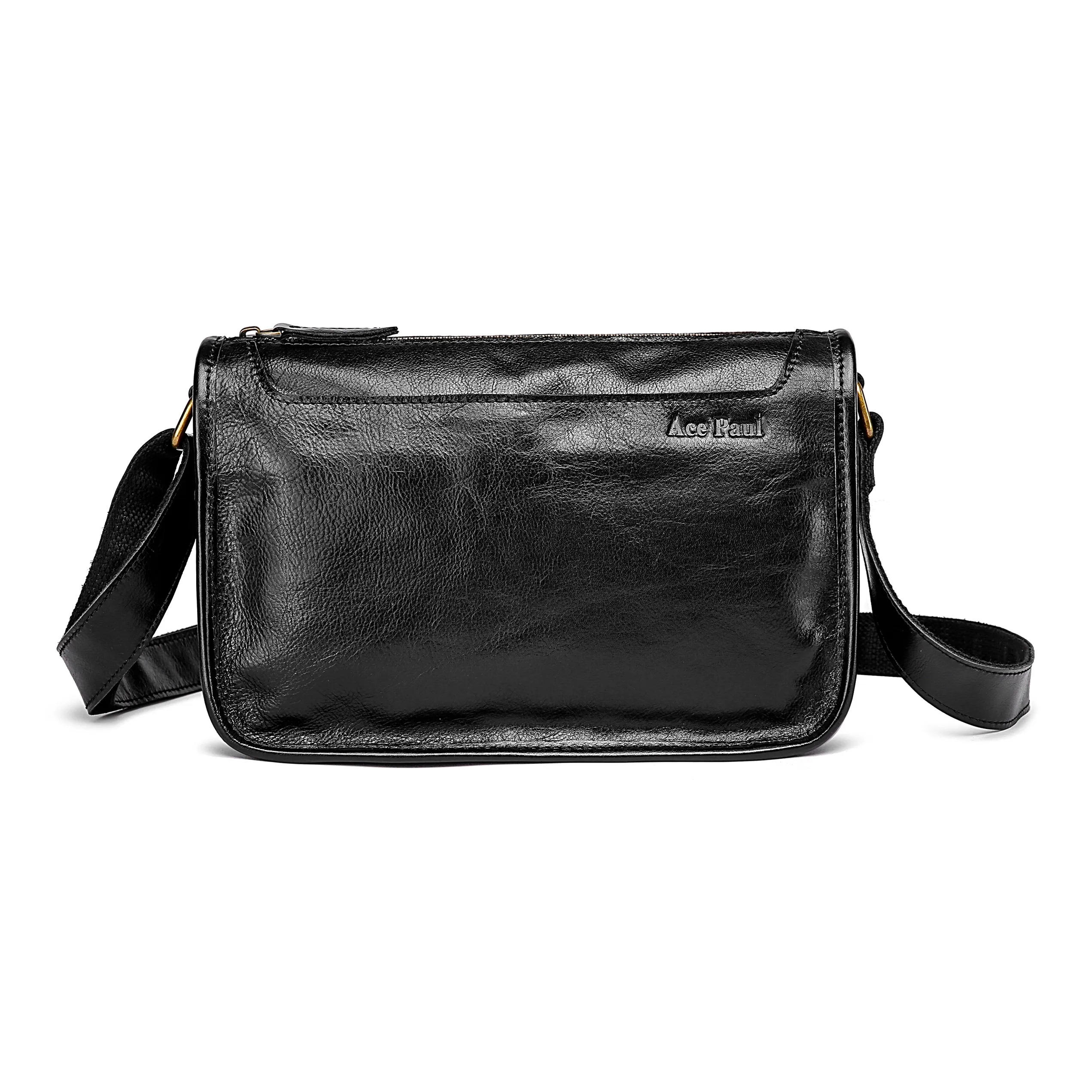 Ace Paul Сумка через плечо из коровьей кожи среднего размера унисекс черная красная коричневая