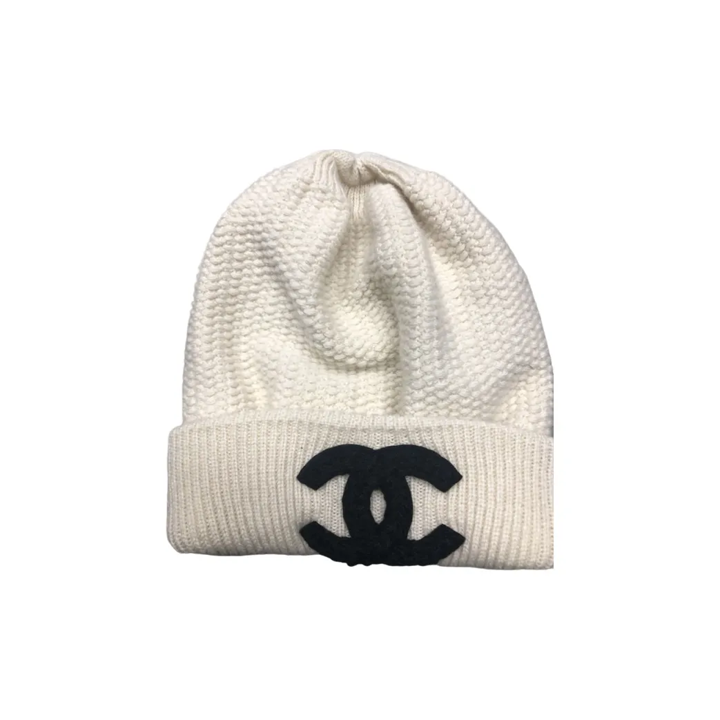 CHANEL Cashmere Beanies Unisex White