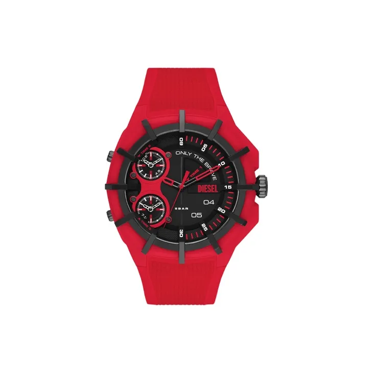 DIESEL Мужские часы Кварцевый механизм Силиконовый ремешок Черный циферблат Часы DZ1989 Набор