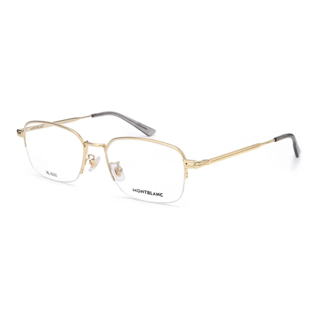 MONTBLANC Металл Прямоугольные Оправы для Очков Мужские Золотые