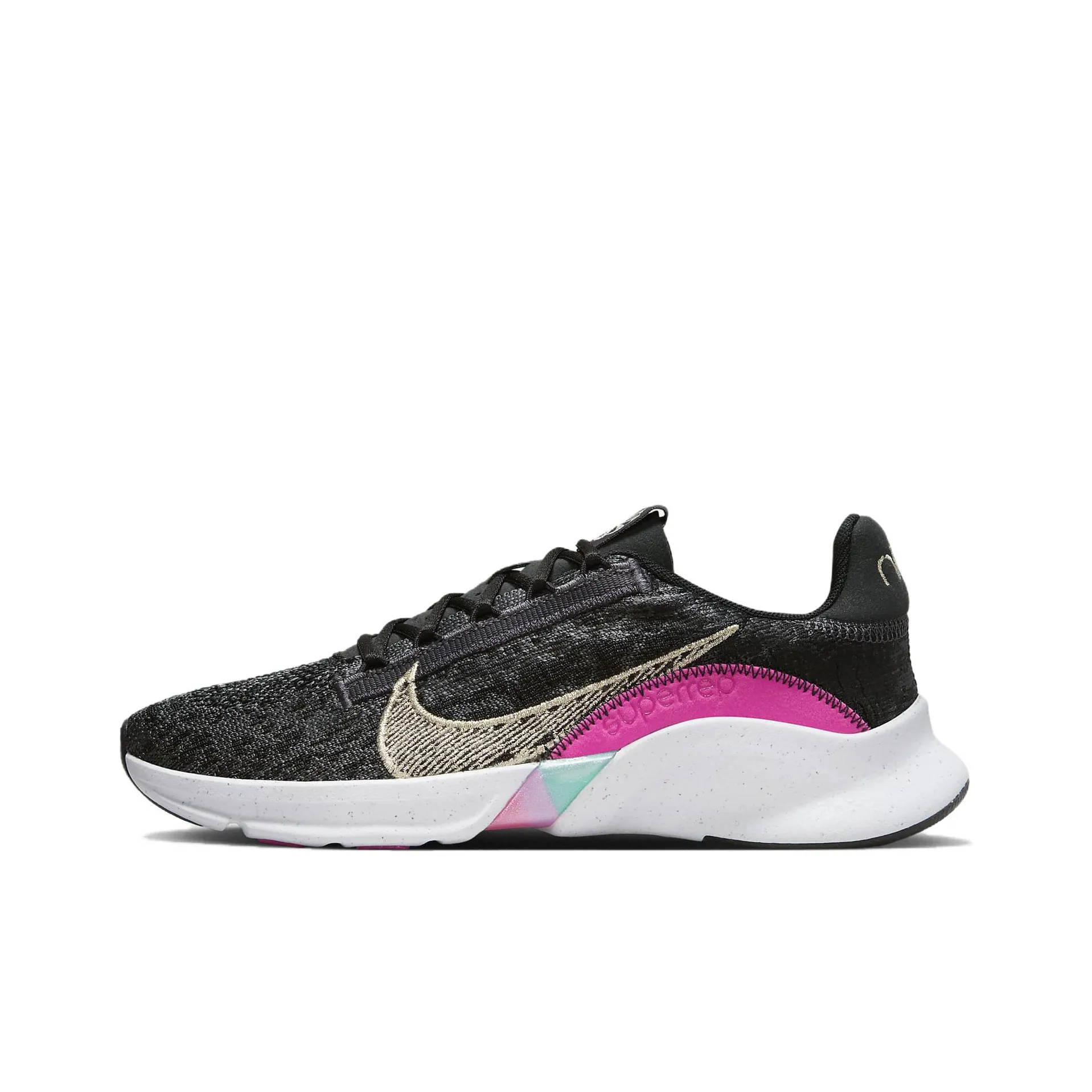 Nike SuperRep Go 3 Flyknit Next Nature Premium 'Black Fireberry Gold' Women's