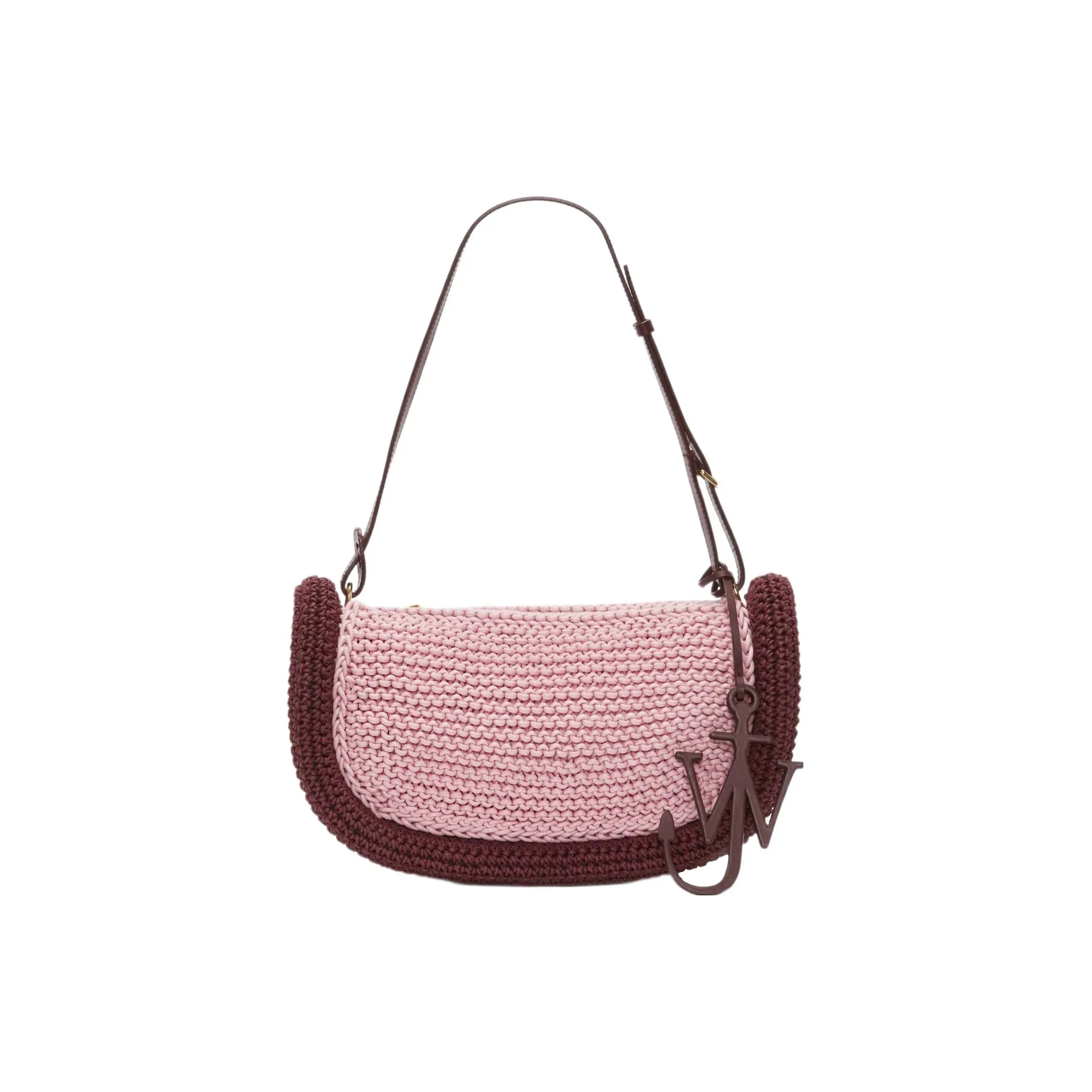 JW Anderson Bumper-15 Crochet-Knit Zip-Up Shoulder Bag