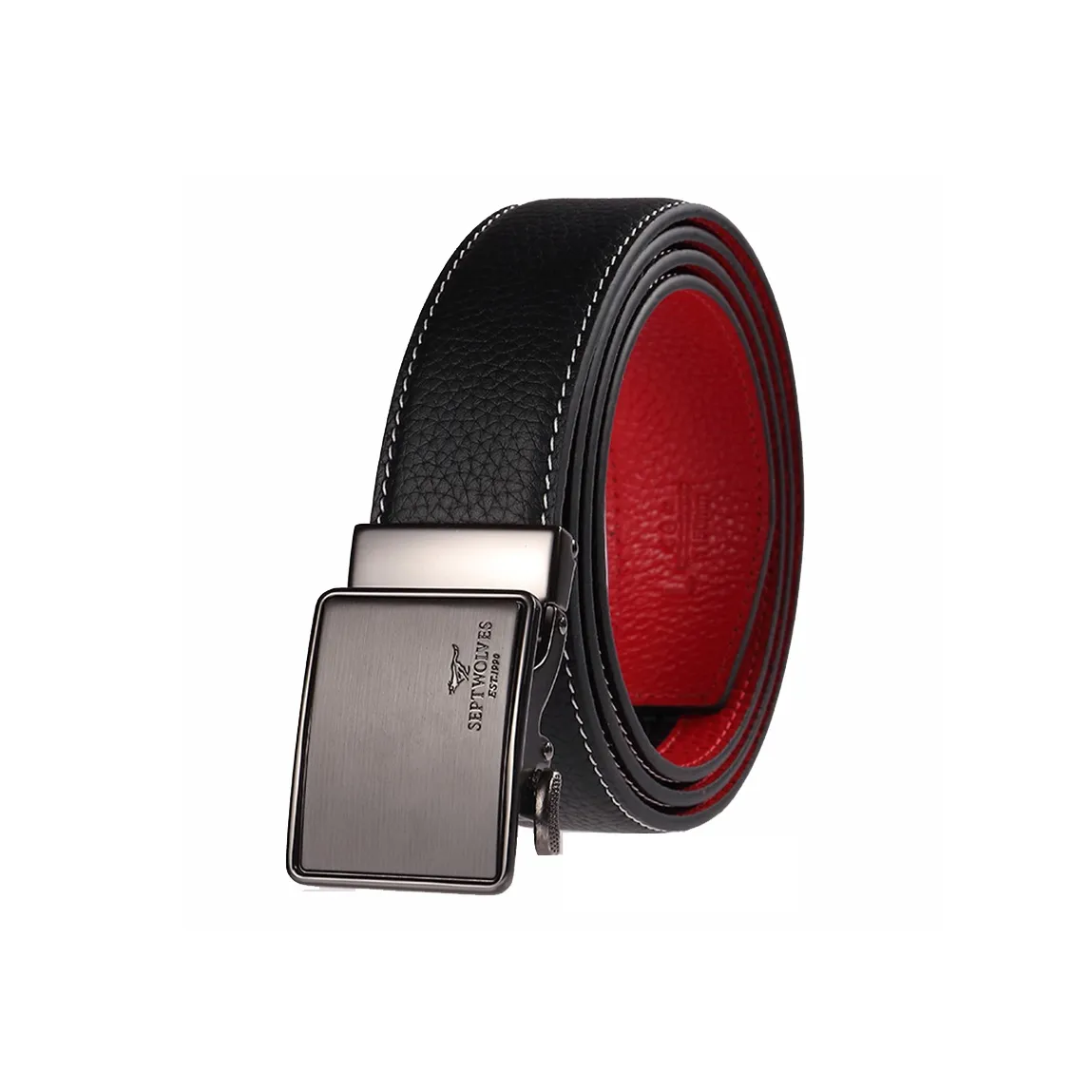SEPTWOLVES Автоматическая застежка премиум-класса повседневные кожаные ремни для мужчин 3,5 см