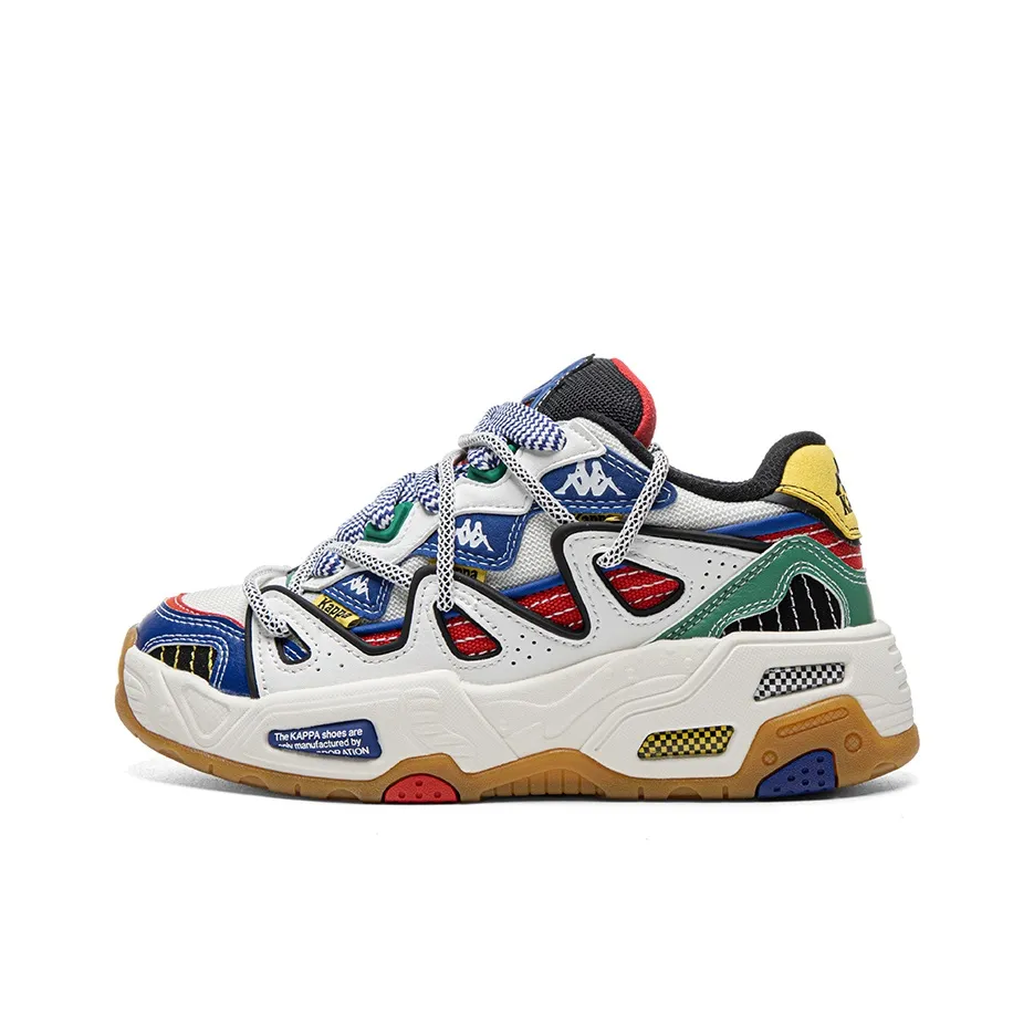 Kappa Low Top Skateboard Shoes Unisex White Blue Red
