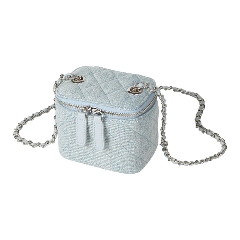 HAWA Denim PU (полиуретан) Коробка Сумка Маленькая Квадратная Сумка Сумка через плечо Маленькая Женская