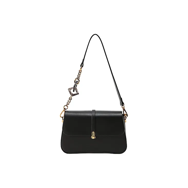 HAWA PU Shoulder Bag Small Square Bag Baguette Bag Crossbody Bag Shoulder Bag Medium Size Women's Black/Ecru/Apricot