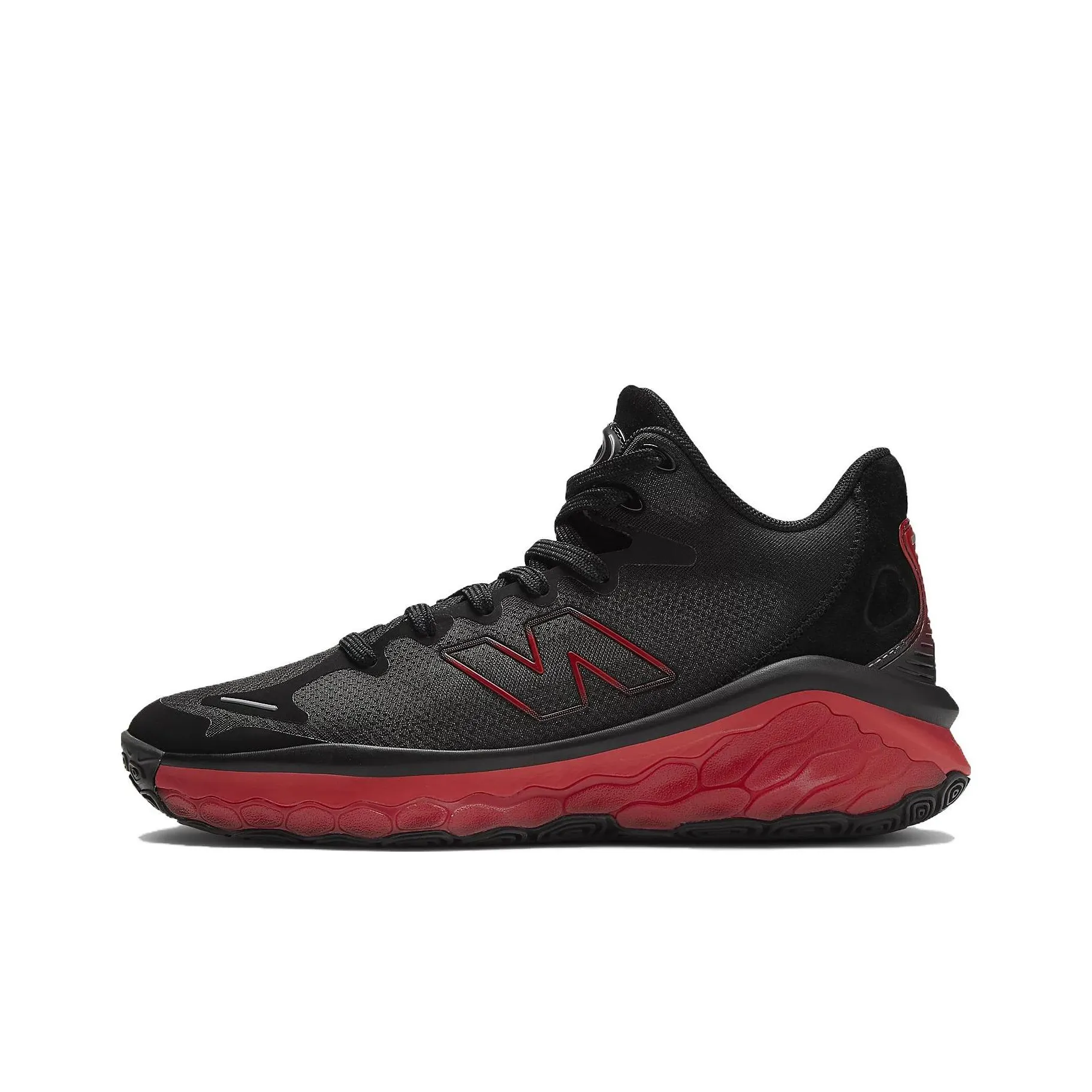 New Balance Fresh Foam BB Cushioning Wear Resistant Mid Top Basketball Shoes Unisex Black Red