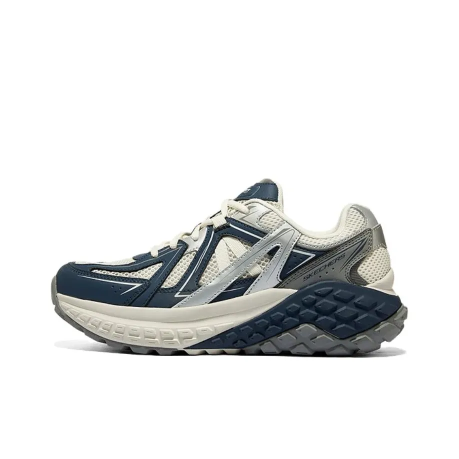 Skechers Monster Амортизация Износостойкий Низкий Топ Повседневная Обувь Мужская Синие Белые