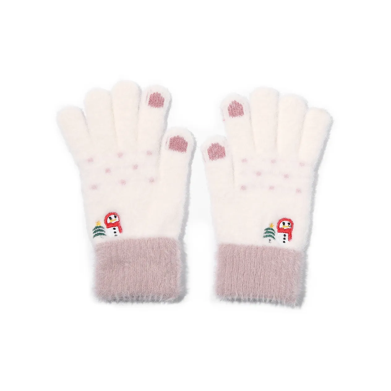 Clect Touchscreen Available Knit Gloves Women's White