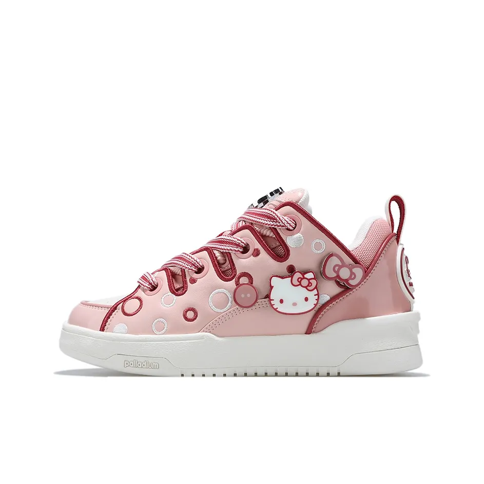 Hello Kitty x Palladium Low Top Skateboard 21IID1854 shoes Women's Pink White
