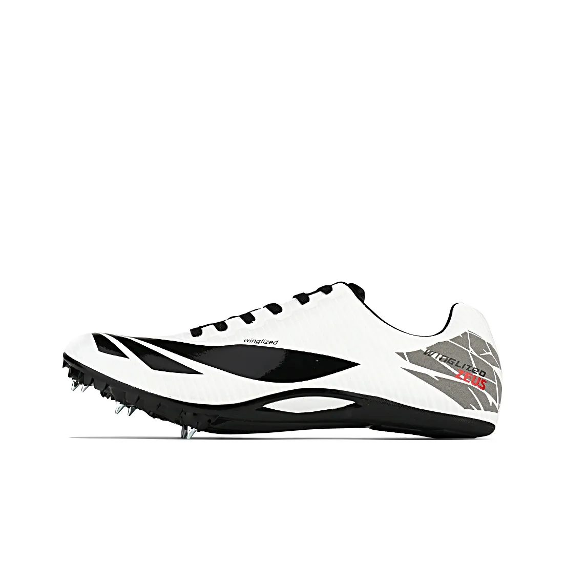 Winglized Low Top Running Shoes Unisex White Upper Black Sole