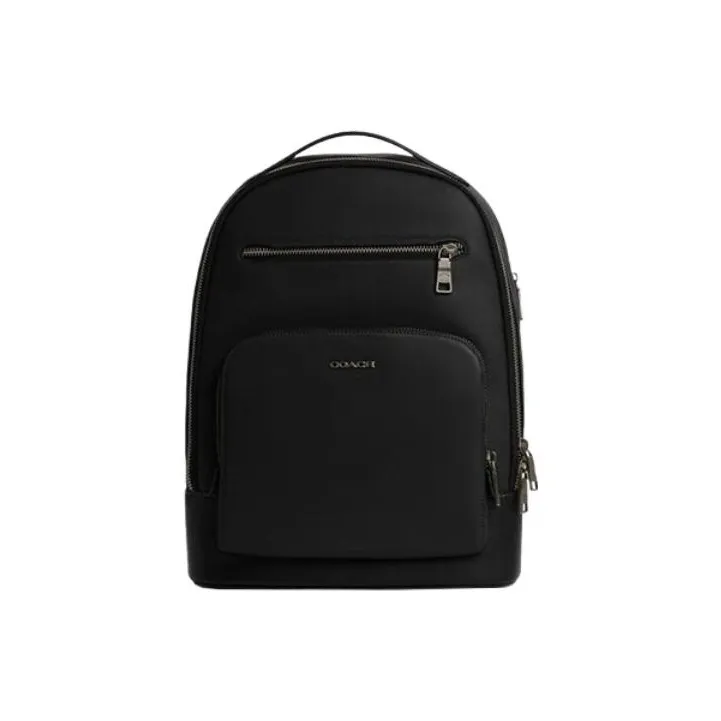 COACH Backpack Cow Leather Backpack Large Size Men's Black