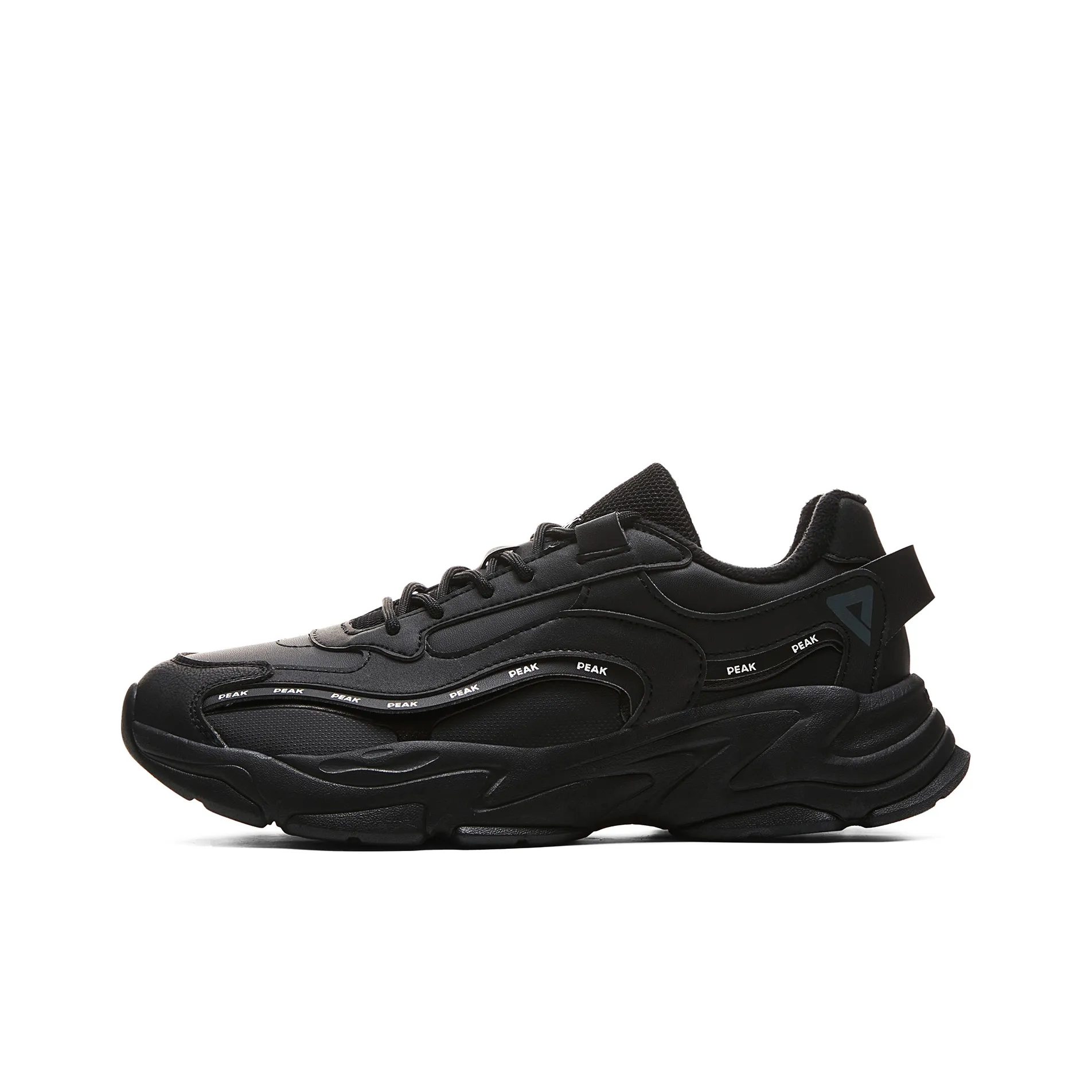 PEAK Xinglan Slip Resistant, Abrasion Resistant, Thermal Low Top Chunky Sneakers Men's Black