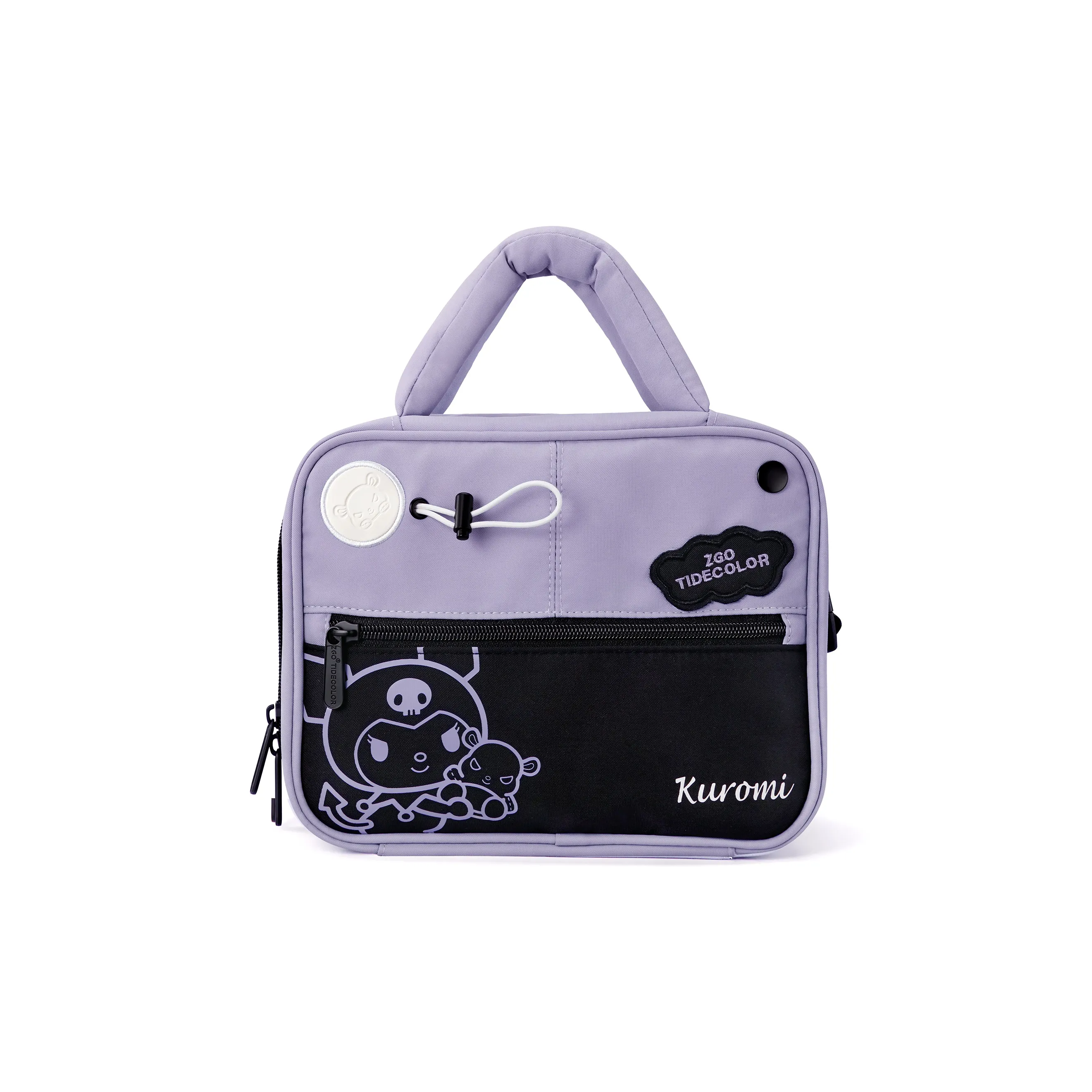 Zgo Sanrio, Collaboration IP Edition Polyester Portable Toiletry Storage Bag Trumpets Women's Black Purple