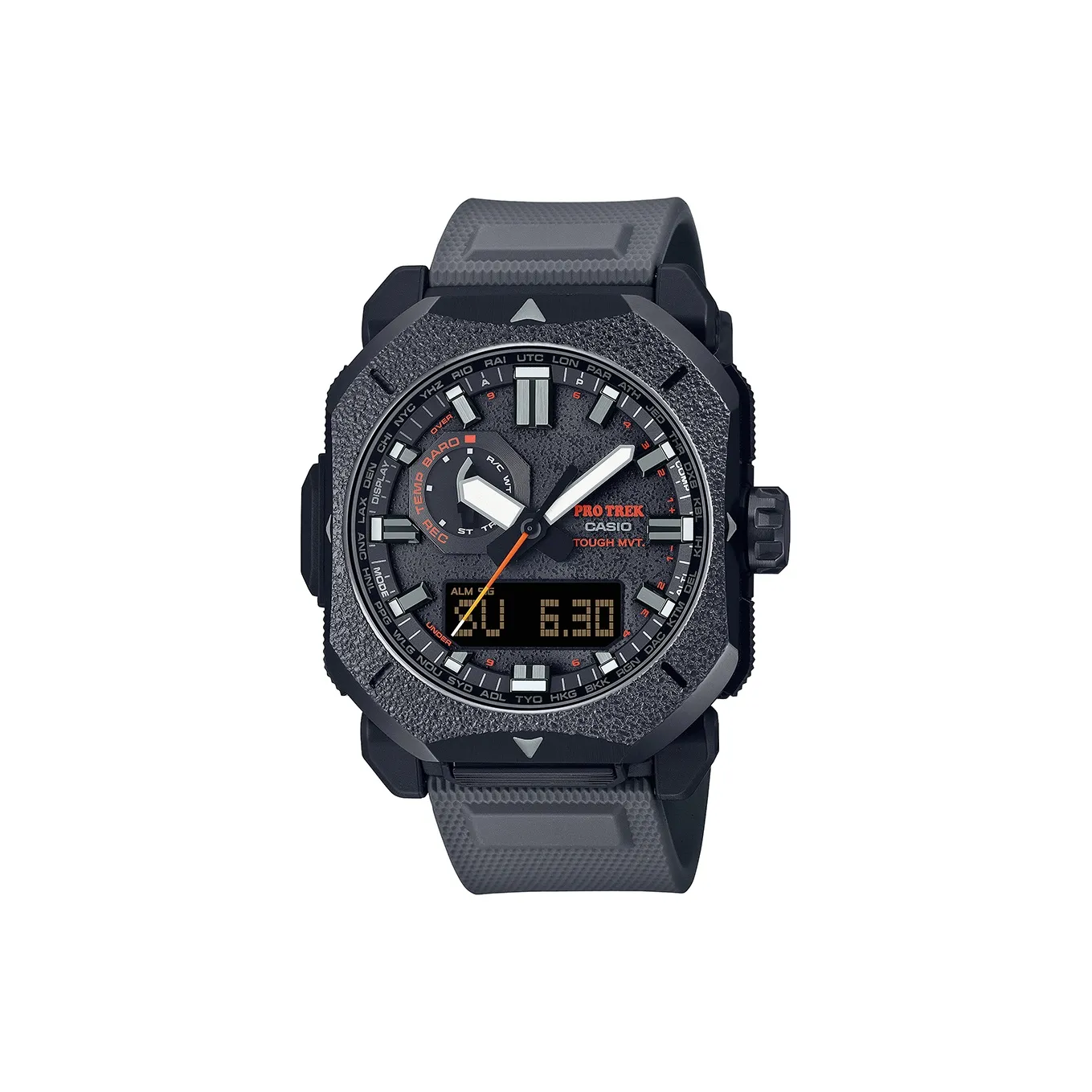 CASIO Кварцевый механизм Смола Ремешок Часы Мужские Циферблат Серый PRW 6900BF 1PR