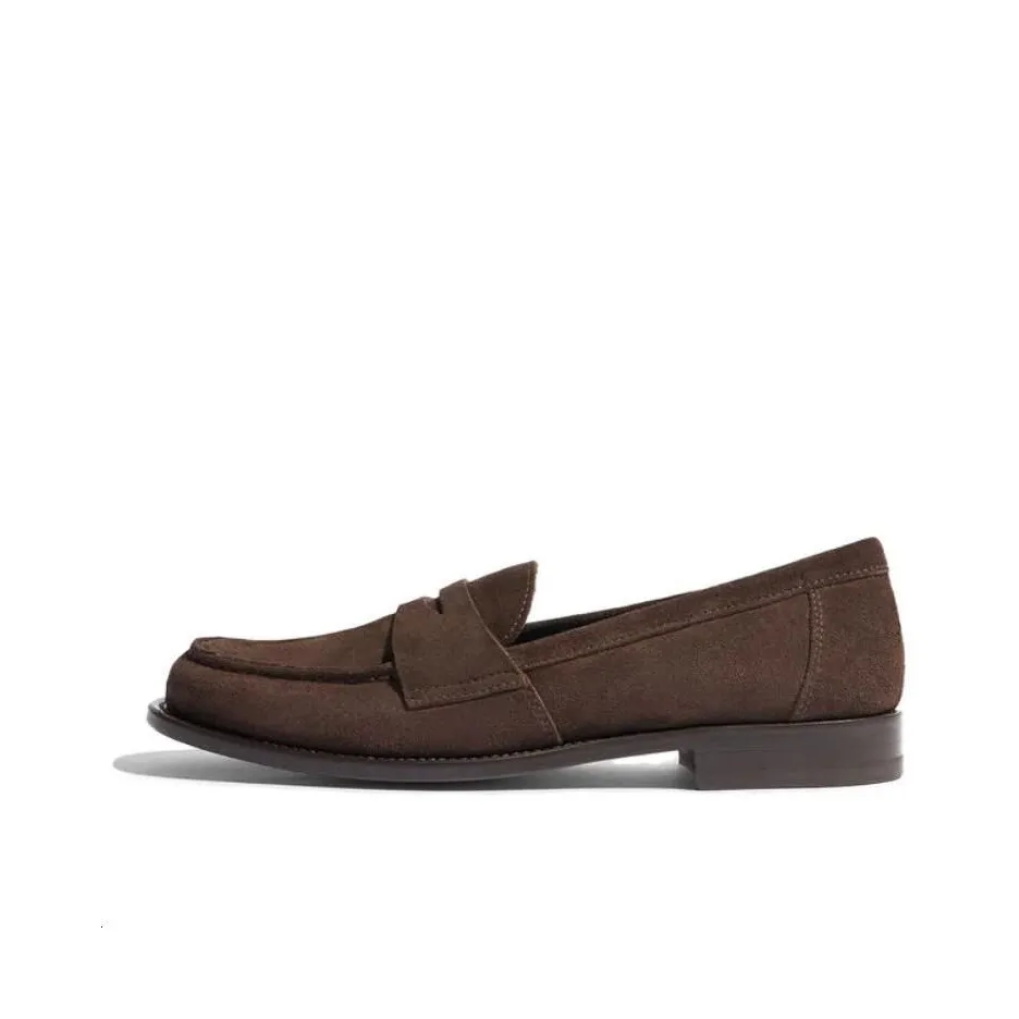 SCAROSSO Harper Suede Penny Loafers Women's