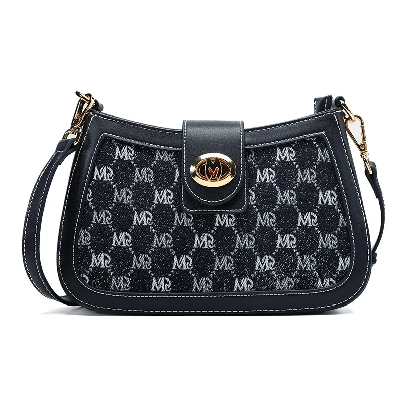 MQ Polyester Crescent Moon Bag Shoulder Bag Women's Dark Blue
