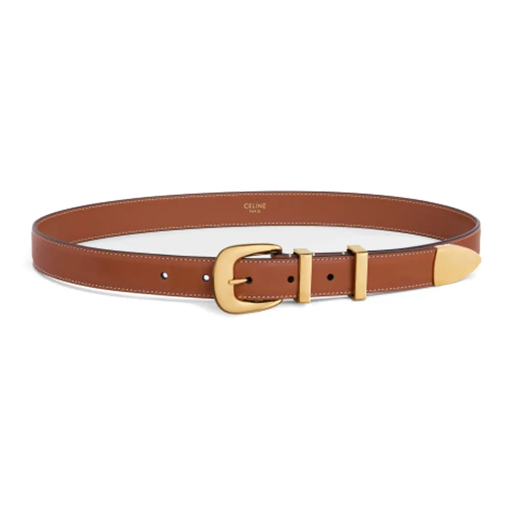 CELINE Medium Western Belt In Natural Calfskin