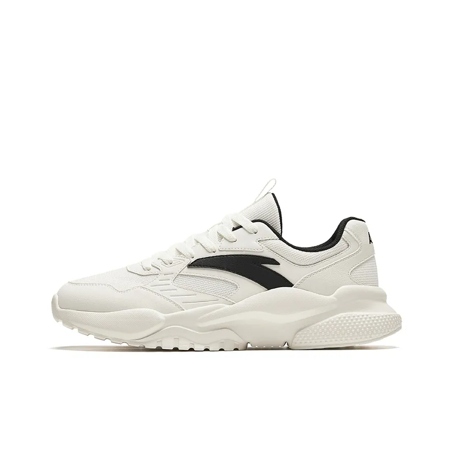 Anta Cushioning Slip Resistant And Abrasion Resistant Low Top Casual Shoes Men's White