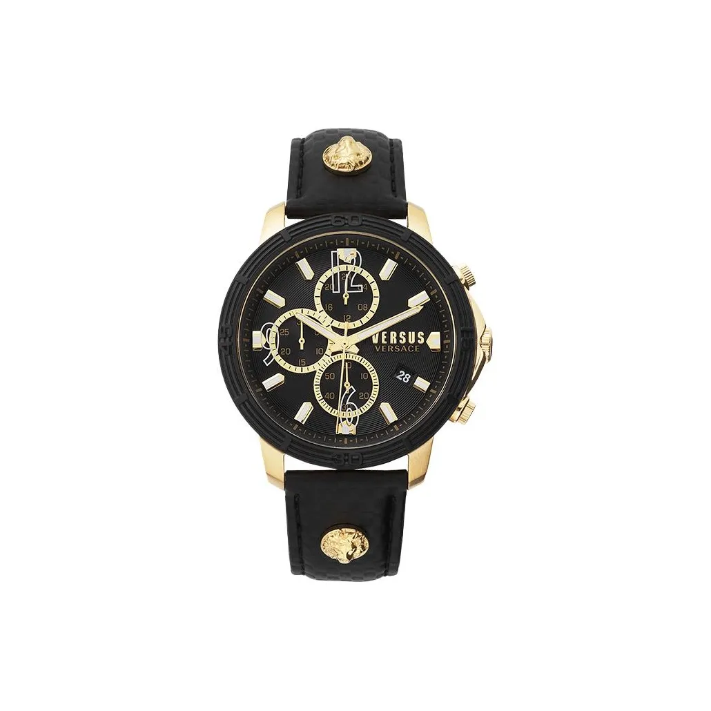 VERSACE Мужские наручные часы кварцевый механизм черный циферблат