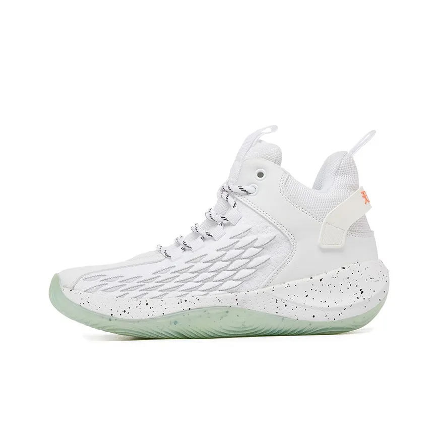 VOIT Anti Slip Wear Resistant Breathable Supportive Impact Resistant Lightweight High Top Basketball Shoes Men's White