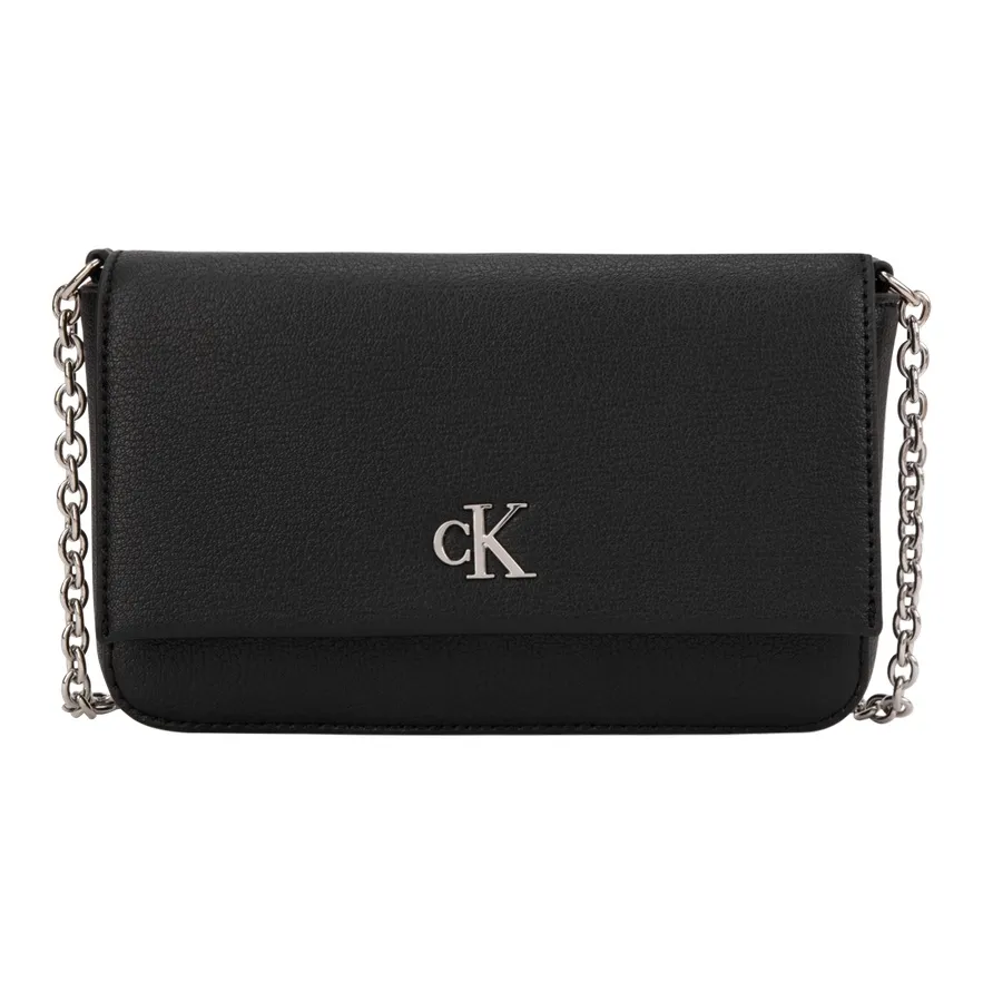 CALVIN KLEIN Synthetic Material Small Square Bag, Crossbody Bag Women's Space Black/Cow Ivory