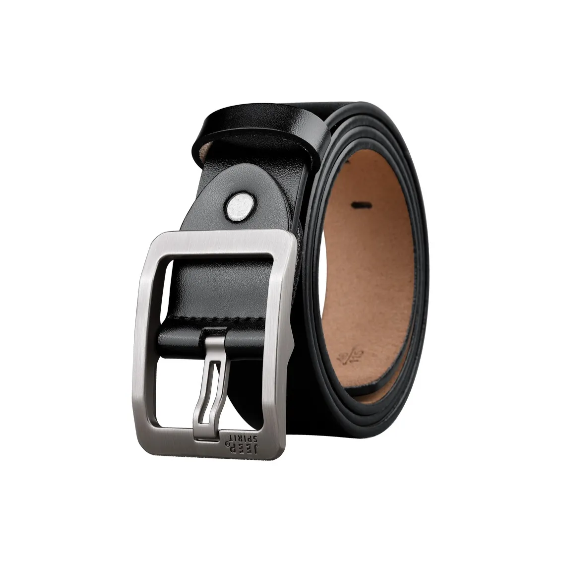 JEEP SPIRIT Деловой повседневный стиль Шпилька Dad Подарочный набор Отец Коробка Роскошный Элегантный Коровья кожа Ремни Мужской Ширина 3,8 см