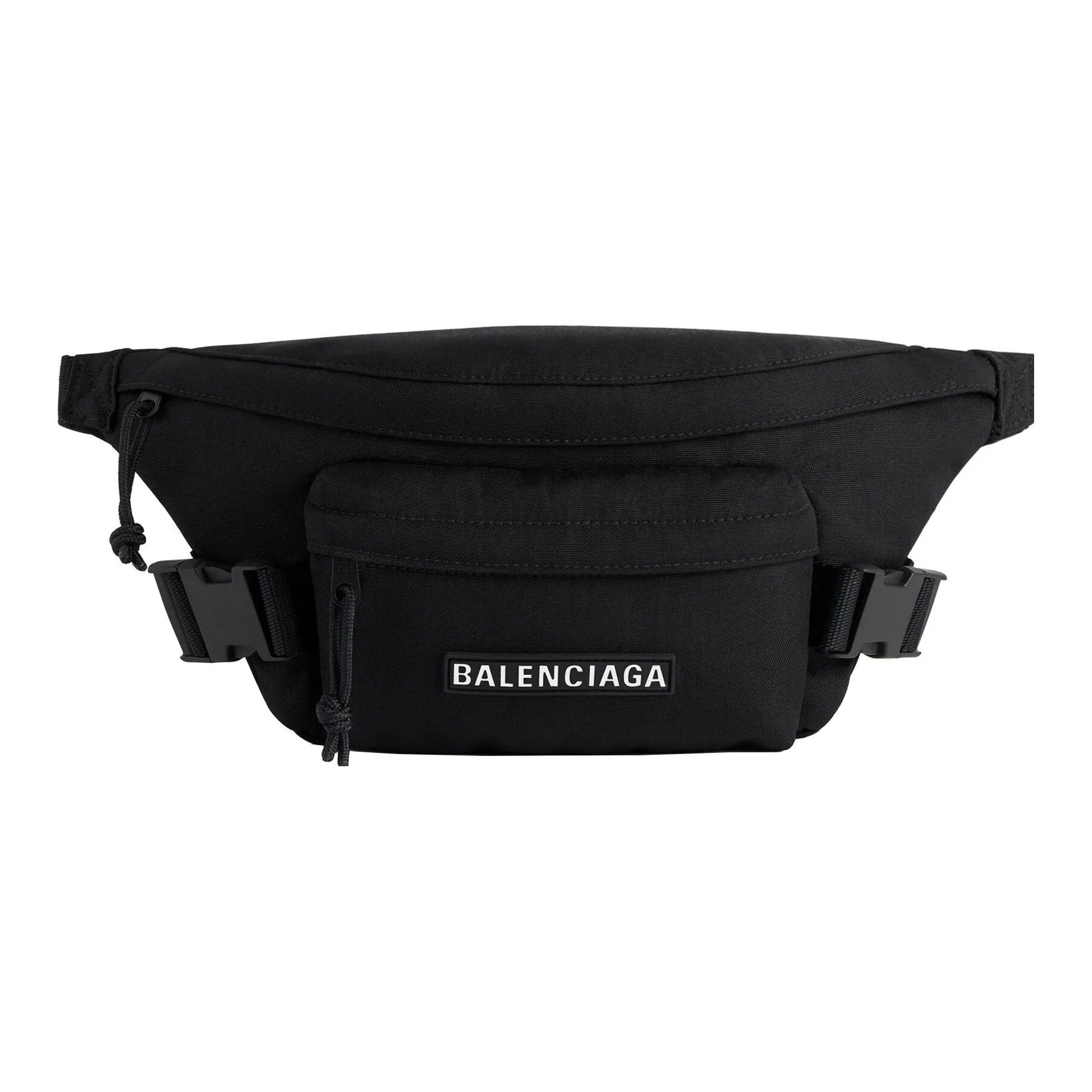 Balenciaga Water Resistant Recycled Nylon Sling Bags One Shoulder Crossbody Fanny Pack Men's Black