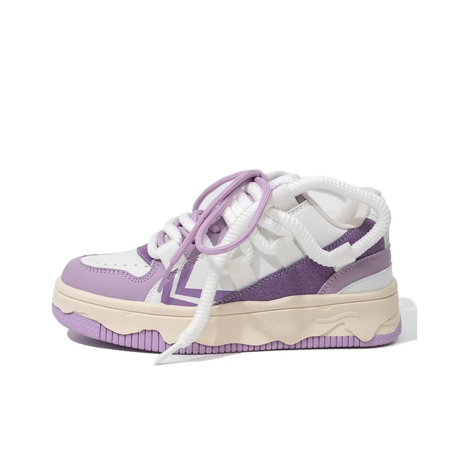 Feiyue High Top Скейтборд Кроссовки Женские Фиолетовые Белые