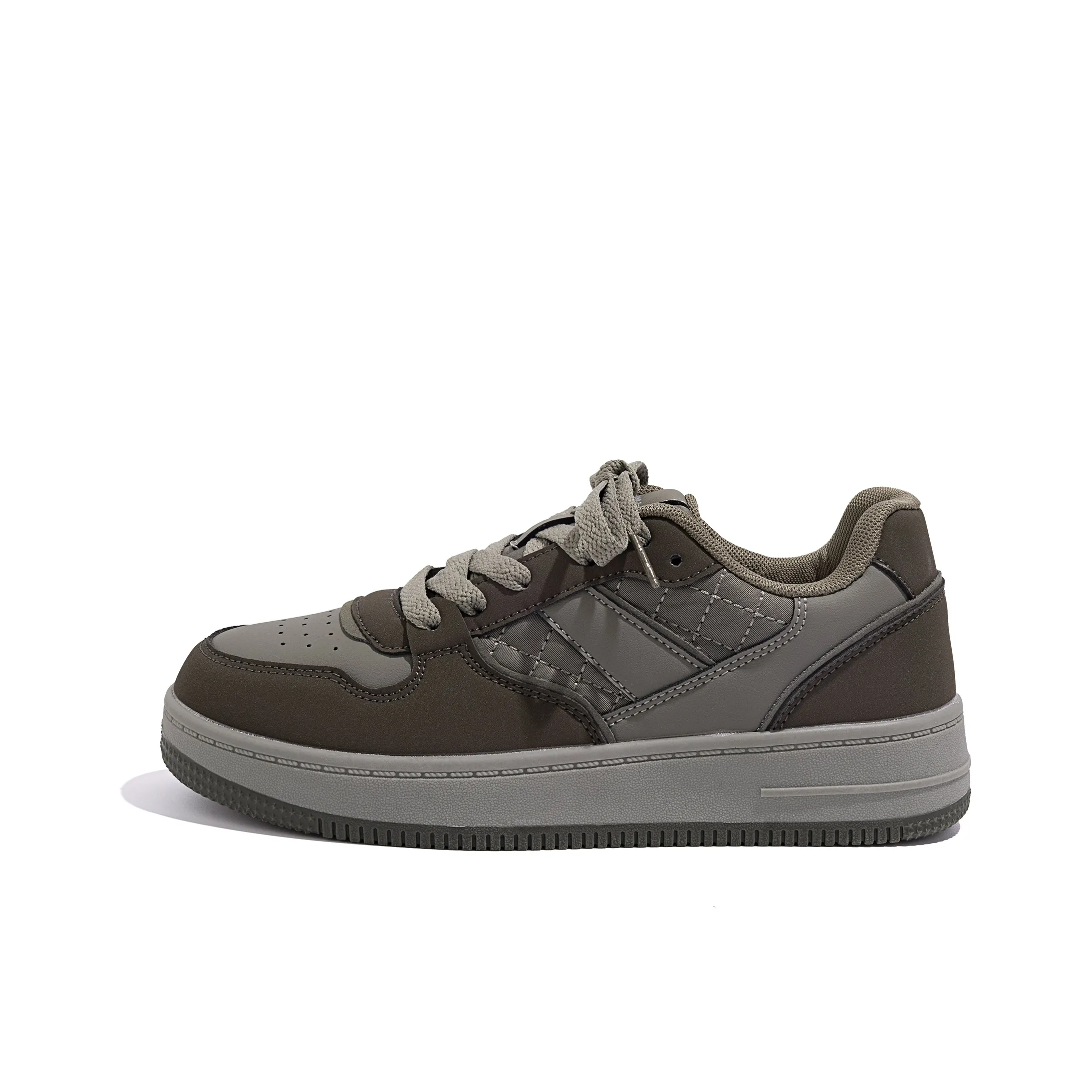 HUANQIU Height Increasing Abrasion Resistant Low Top Skateboard Shoes Women's Army Green