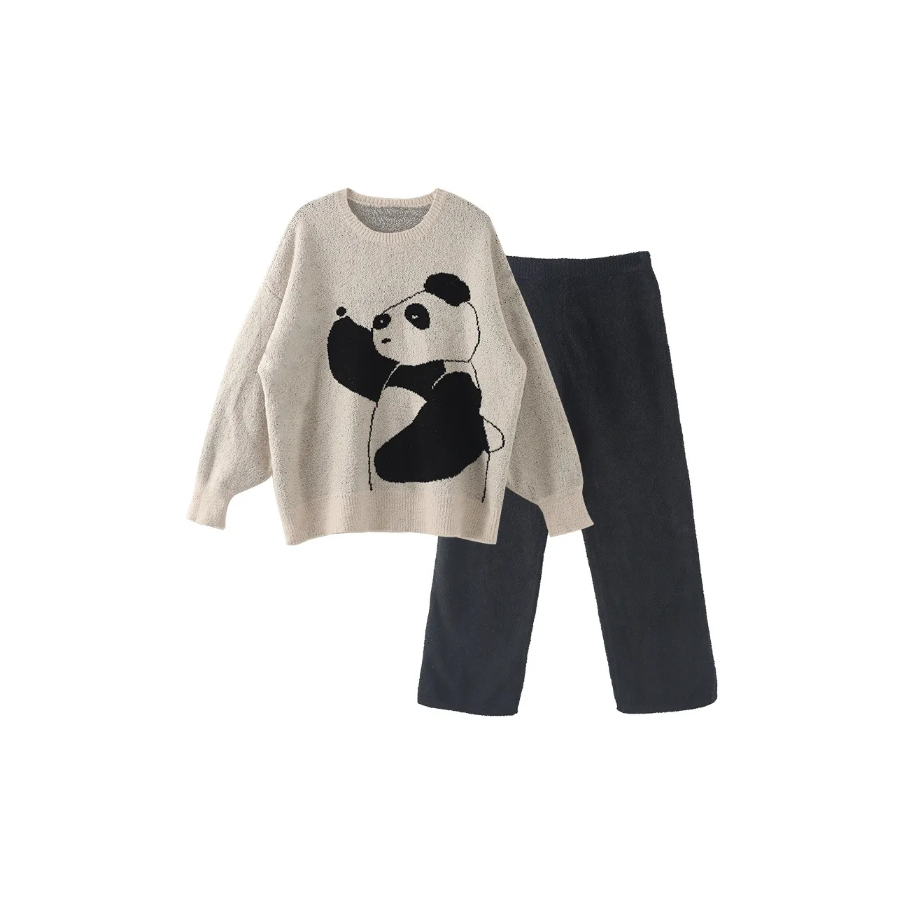 Chun Xi Домашний костюм женский черный белый с принтом