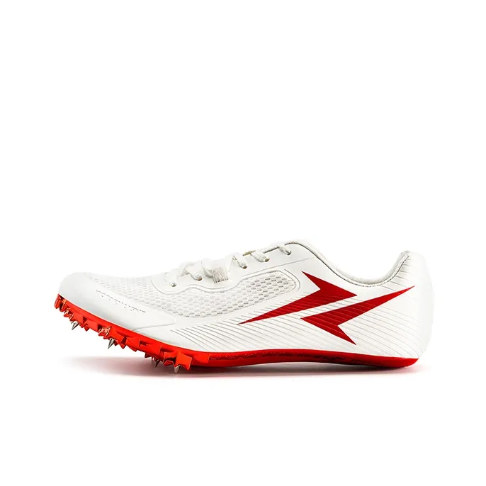 VICTORY LIGHT Anti Slip Wear Resistant Low Top Track & Field Racing Unisex Iridescent White Magnetic Heat Red