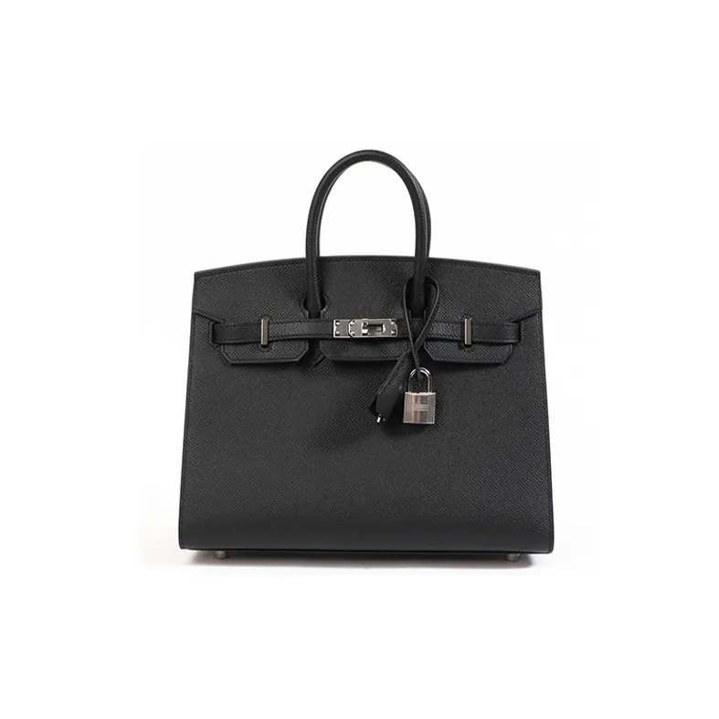 HERMES Birkin Epsom Leather Birkin Bag Handbag Women's Noir Black