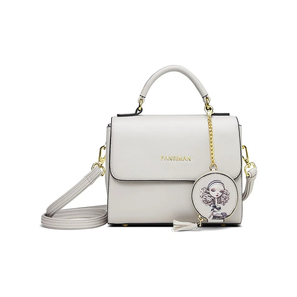 Versman ПУ (полиуретан) Сумка через плечо Сумка на плечо Женская Жемчужно-бежевая Пастельно-розовая