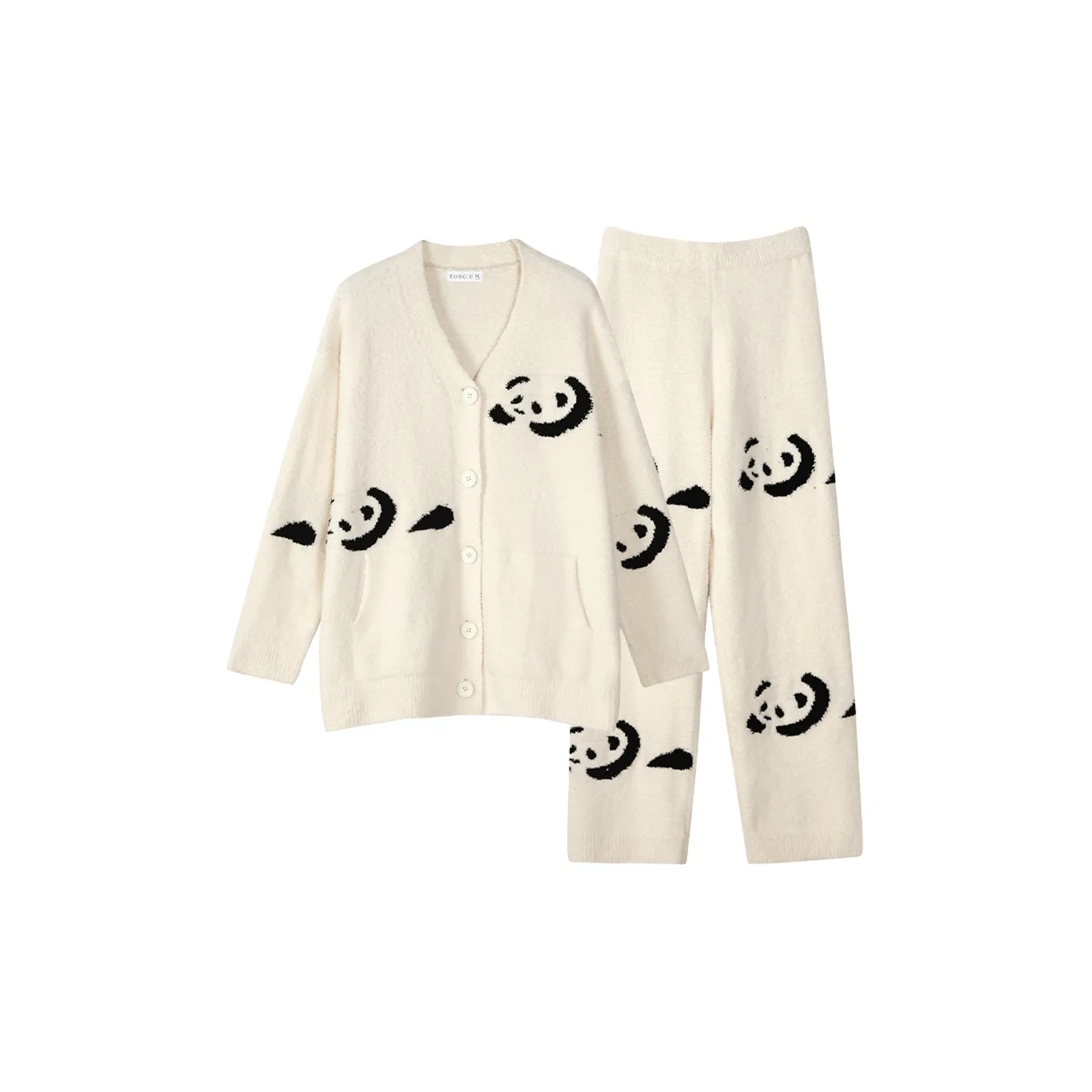 Same Language Женские Черные и Белые Женские Пижамные Комплекты