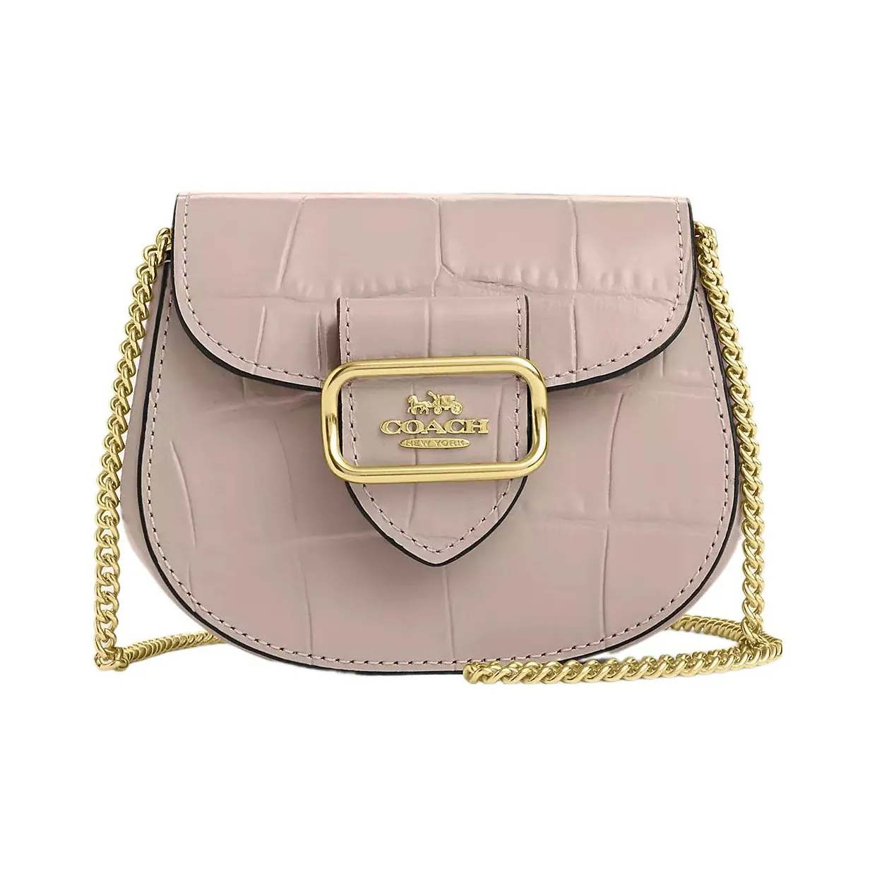 COACH Morgan Крокодил Тисненая кожа Одно плечо Через плечо Держатель для карт Женские Серый Березовый