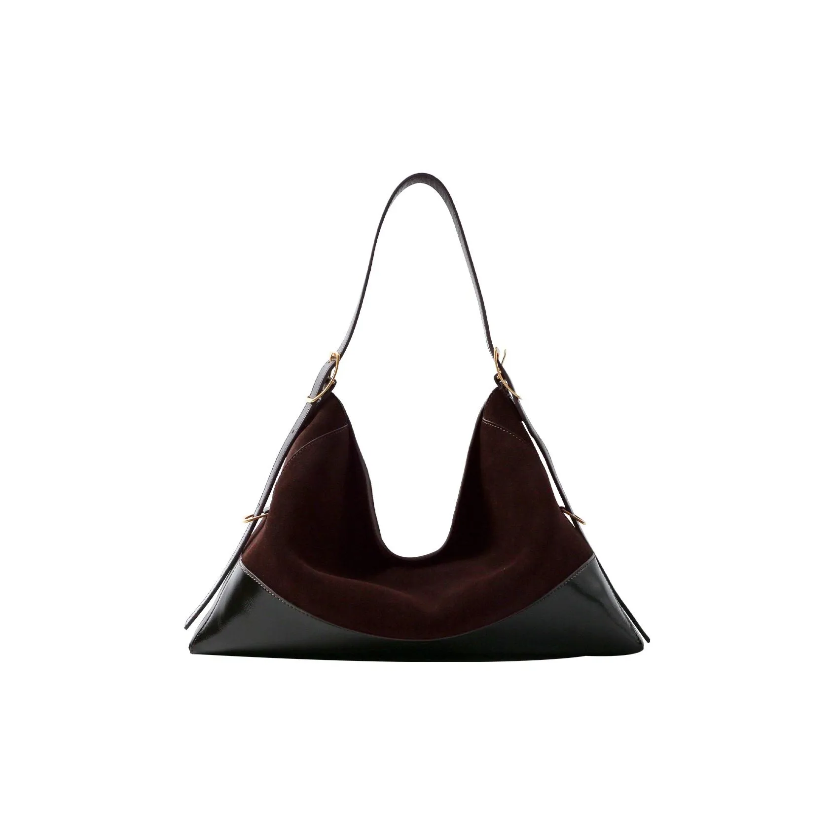 APEDE MOD Коровья кожа Zongzi Сумка Сумка-хобо Байкер Сумка Сумка Сумка через плечо Сумка через плечо Женская Шоколад