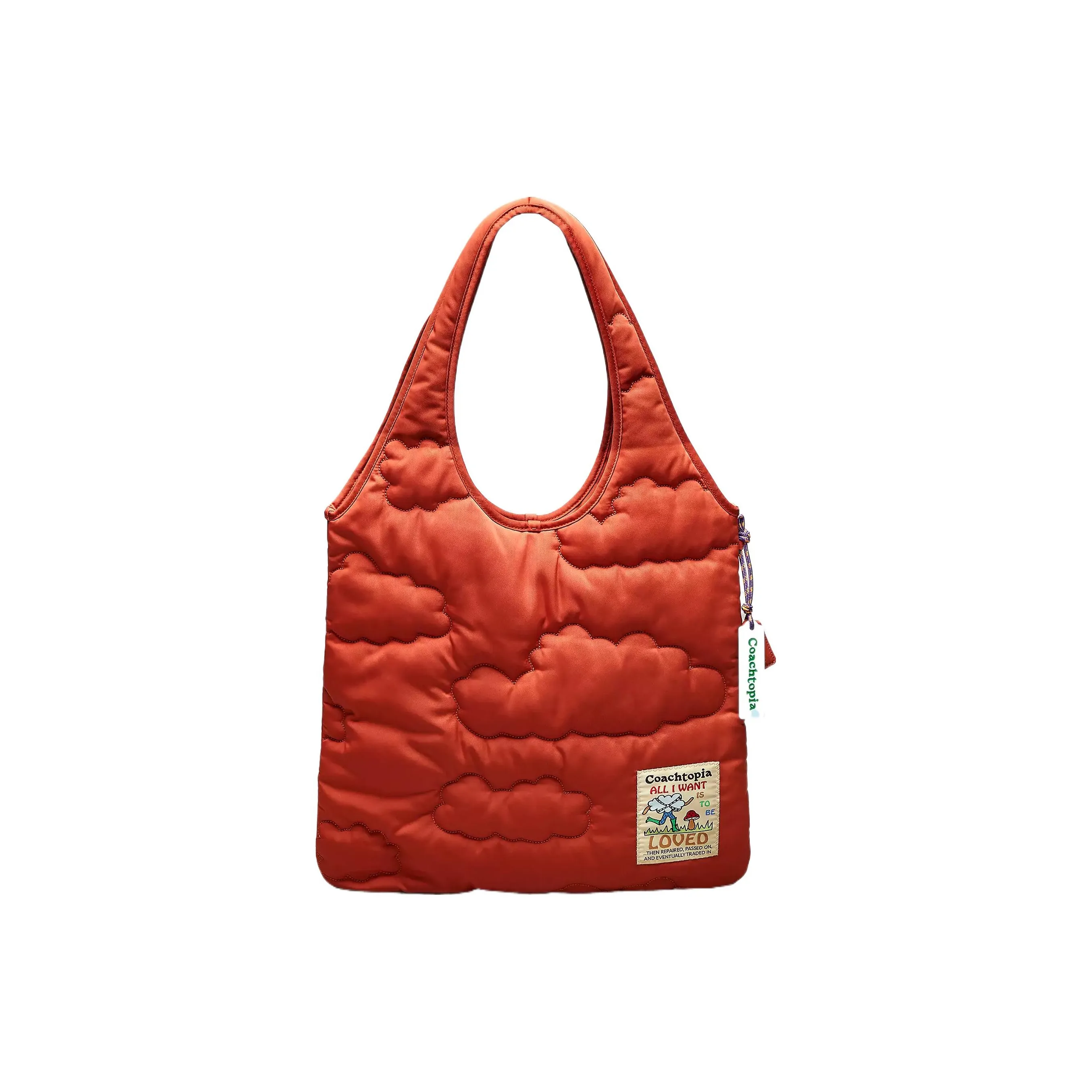 Coachtopia Переработанный полиэстер Тоут Сумка Сумка для покупок Сумка Сумка через плечо Женская Апельсин