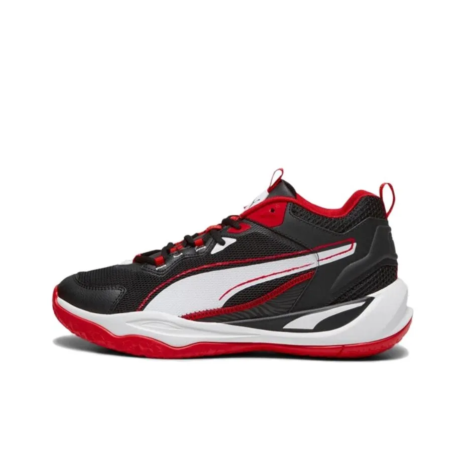 PUMA Playmaker Slip-Resistant MID Баскетбольные кроссовки Unisex Черный Белый Красный