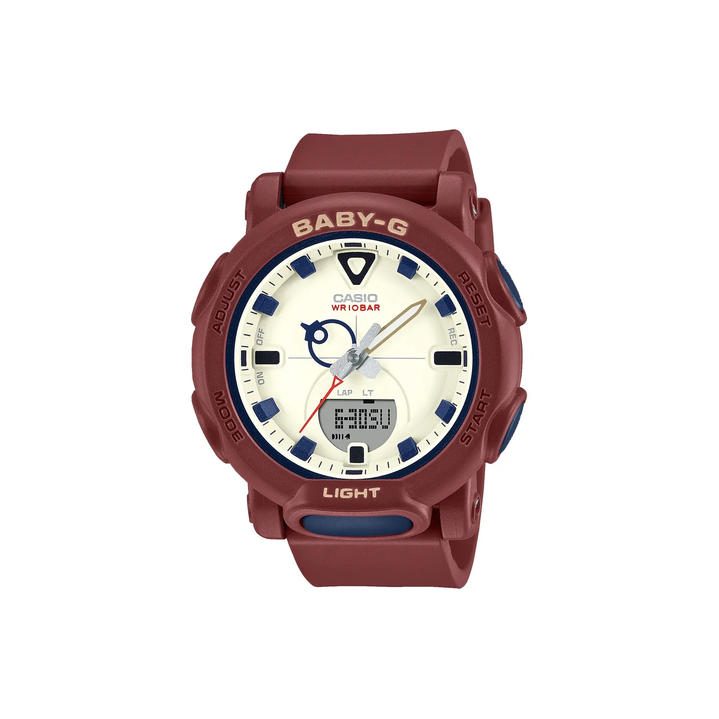 CASIO Baby G Кварцевый механизм Смольный ремешок Часы Женские Белый циферблат