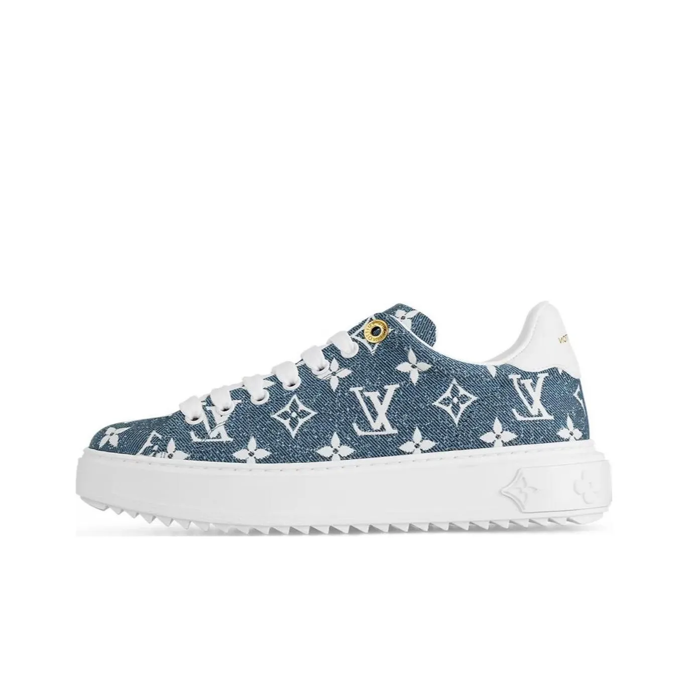 LOUIS VUITTON Time Out Abrasion Resistant Low Top Skateboard Shoes Women's Blue